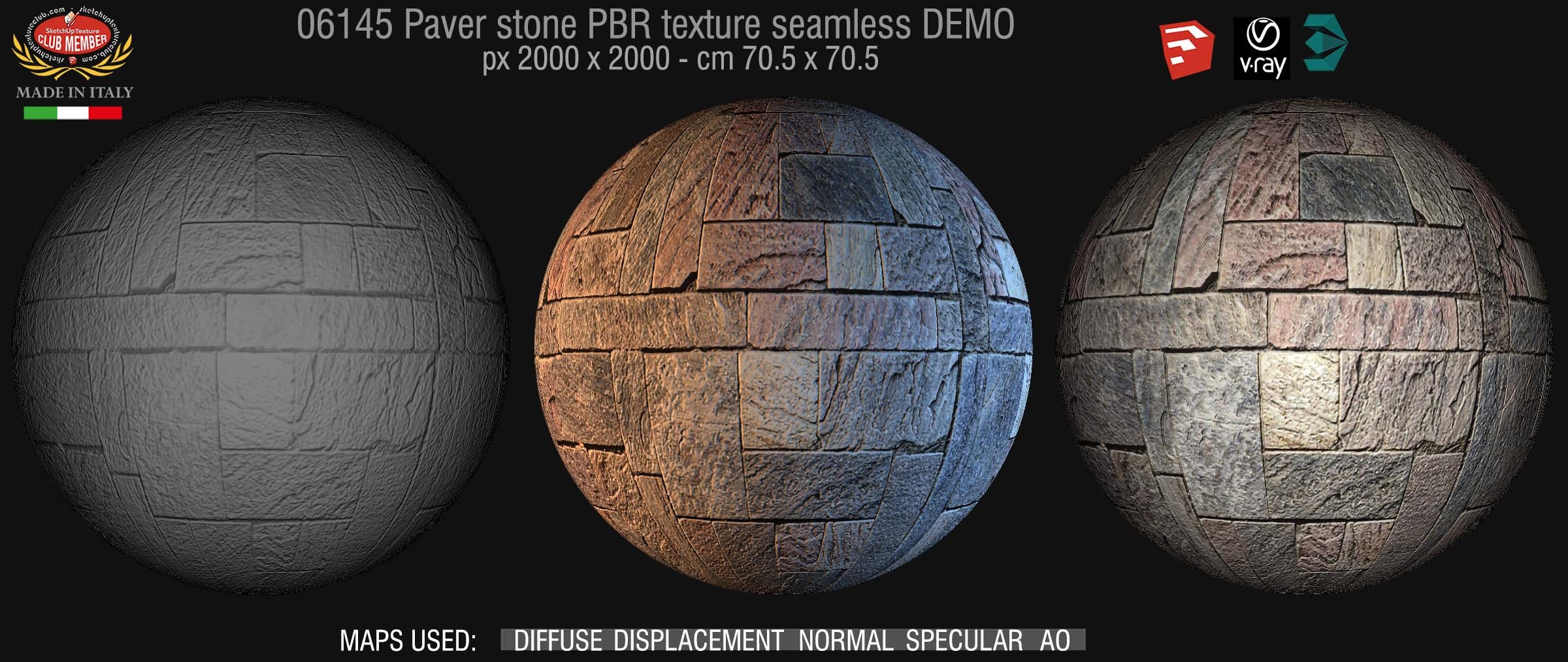 06145 paver stone PBR texture seamless DEMO