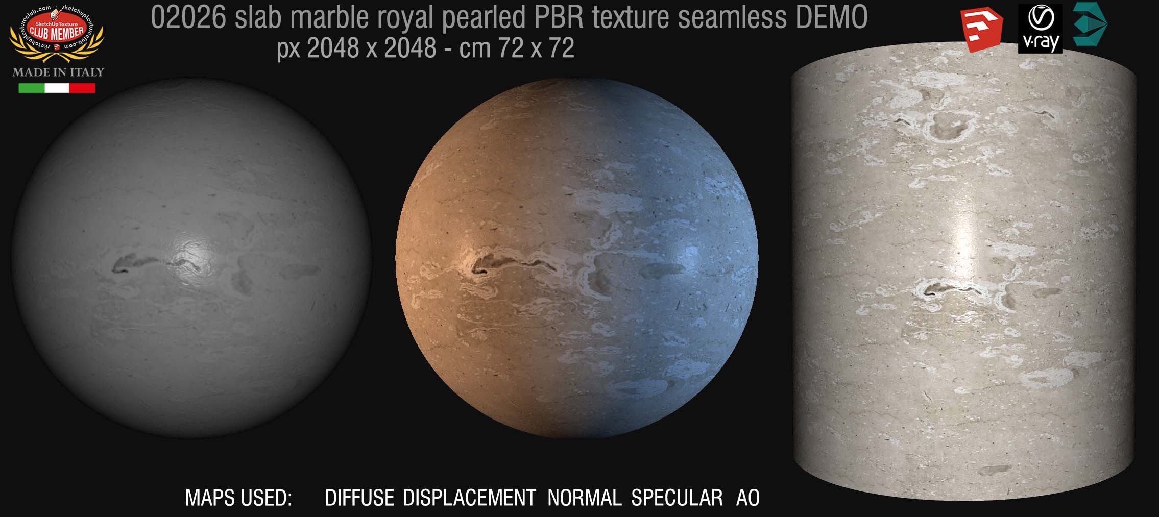 02026 slab marble royal pearled PBR texture seamless DEMO