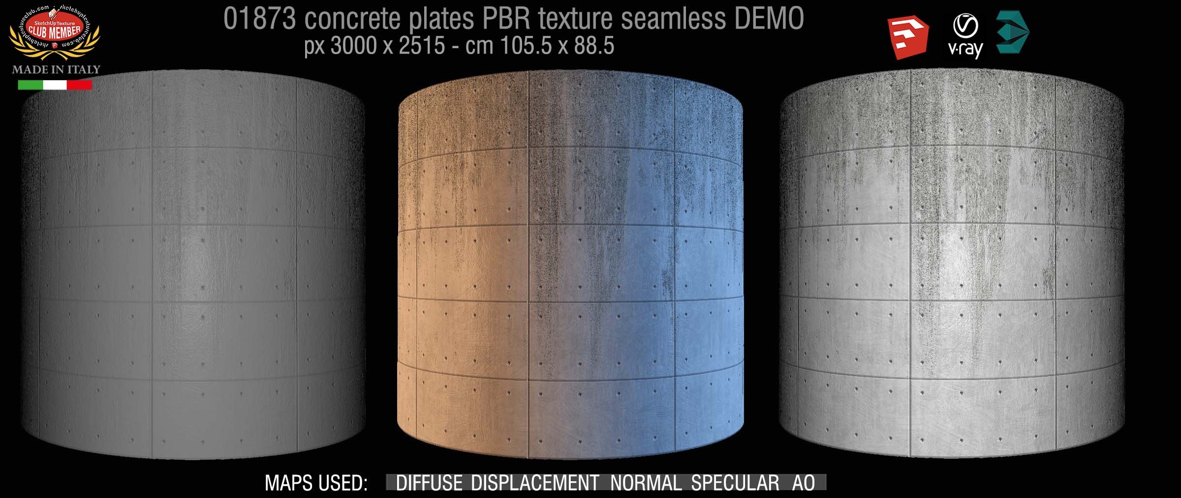 01873 tadao ando concrete plates PBR texture seamless DEMO