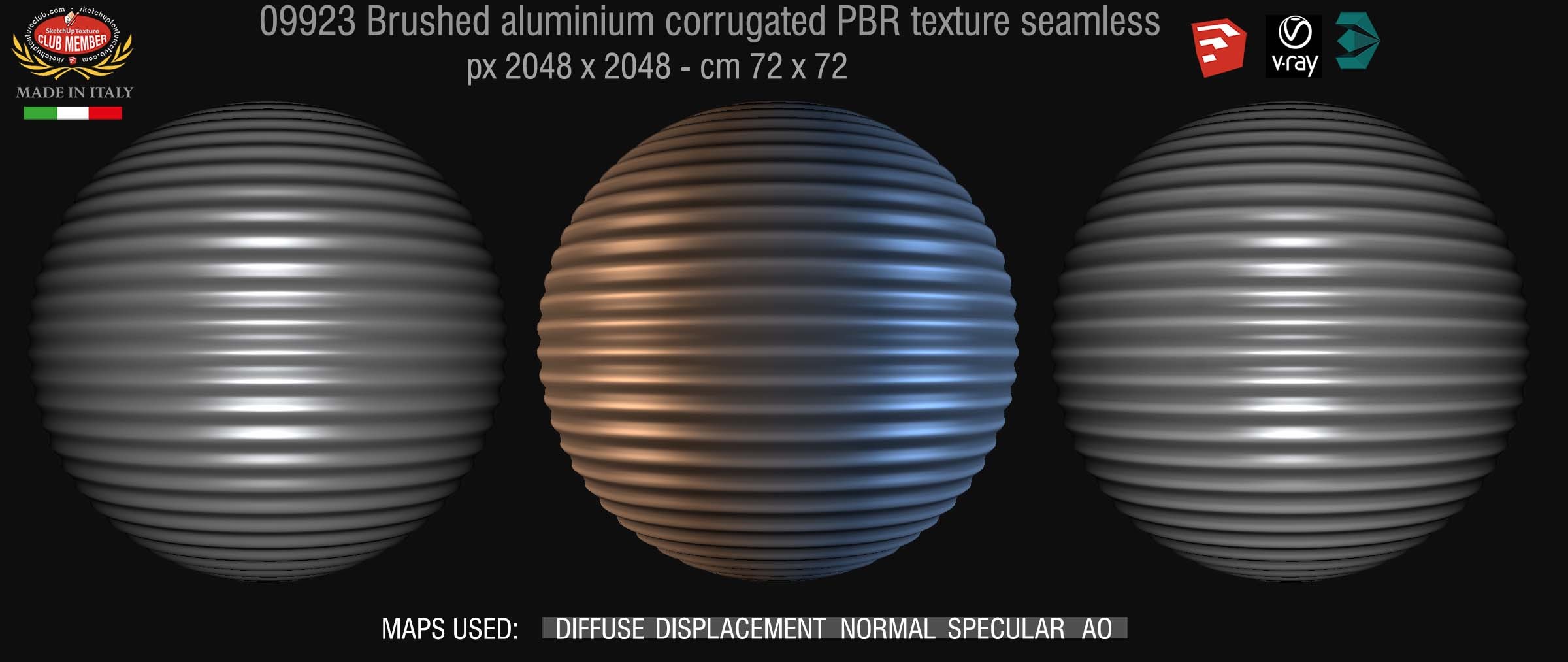 09923 brushed aluminium corrugated PBR texture seamless DEMO