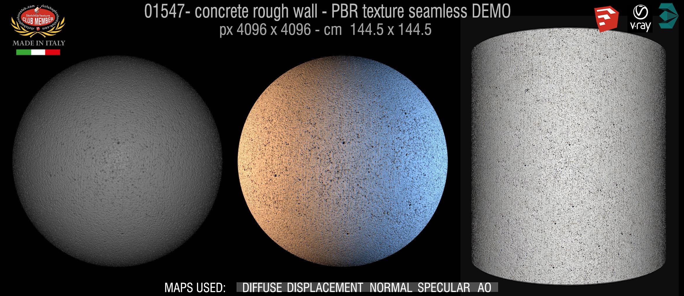 01547 concrete rough wall PBR texture seamless DEMO