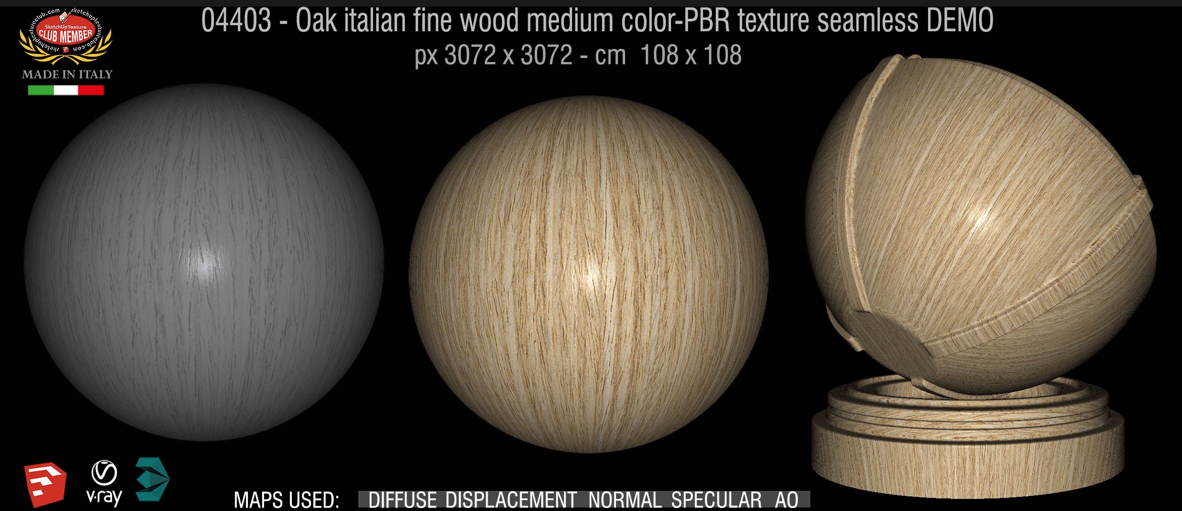 04403 Oak italian fine wood medium color-PBR texture seamless DEMO