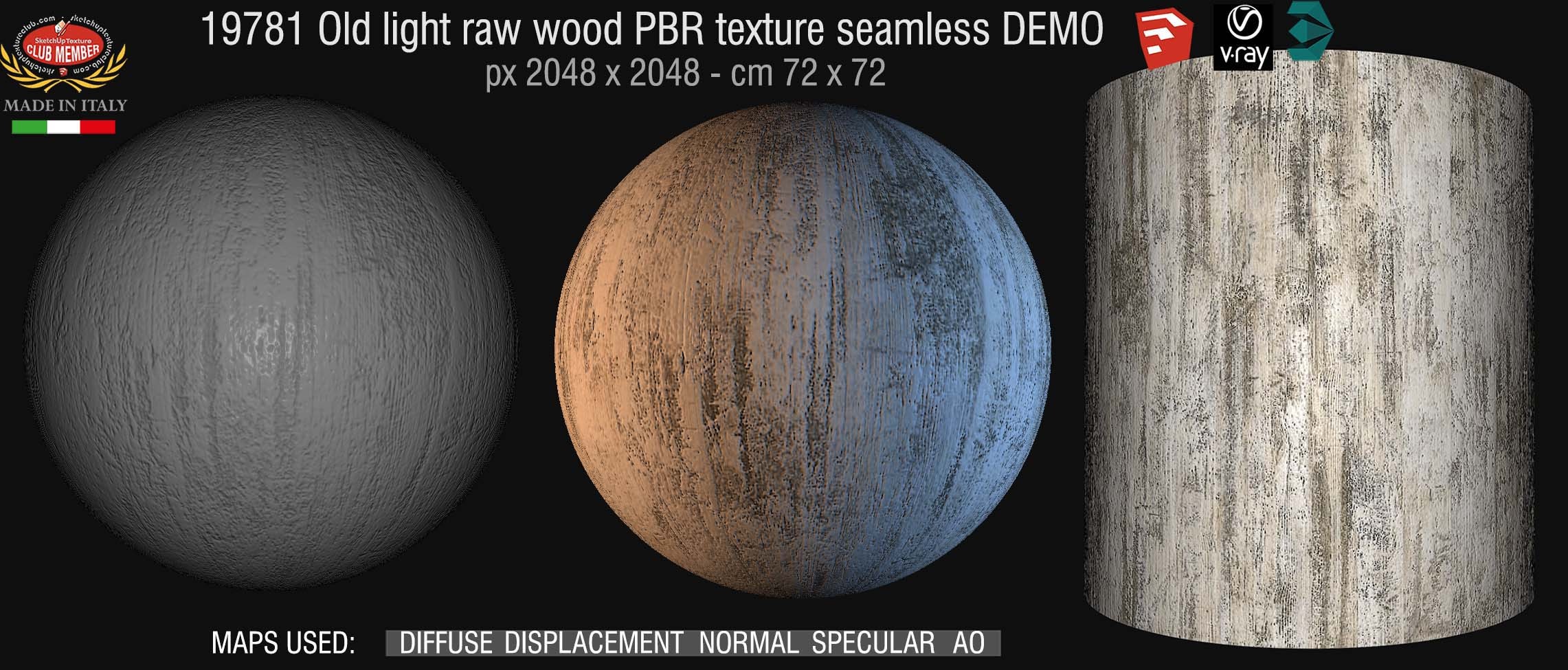 19781 Old light raw wood PBR texture seamless DEMO