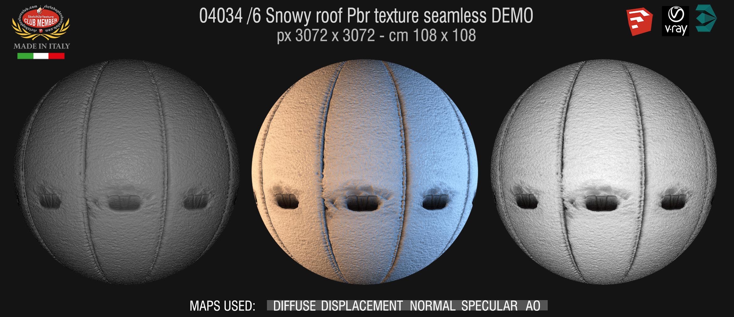 04034/6 Snowy roof Pbr texture seamless DEMO