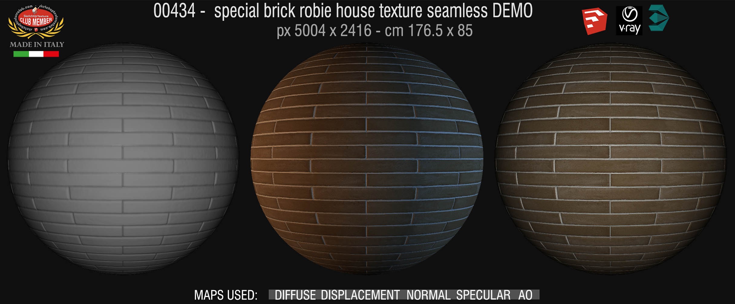 00434 special brick robie house texture seamless + maps DEMO