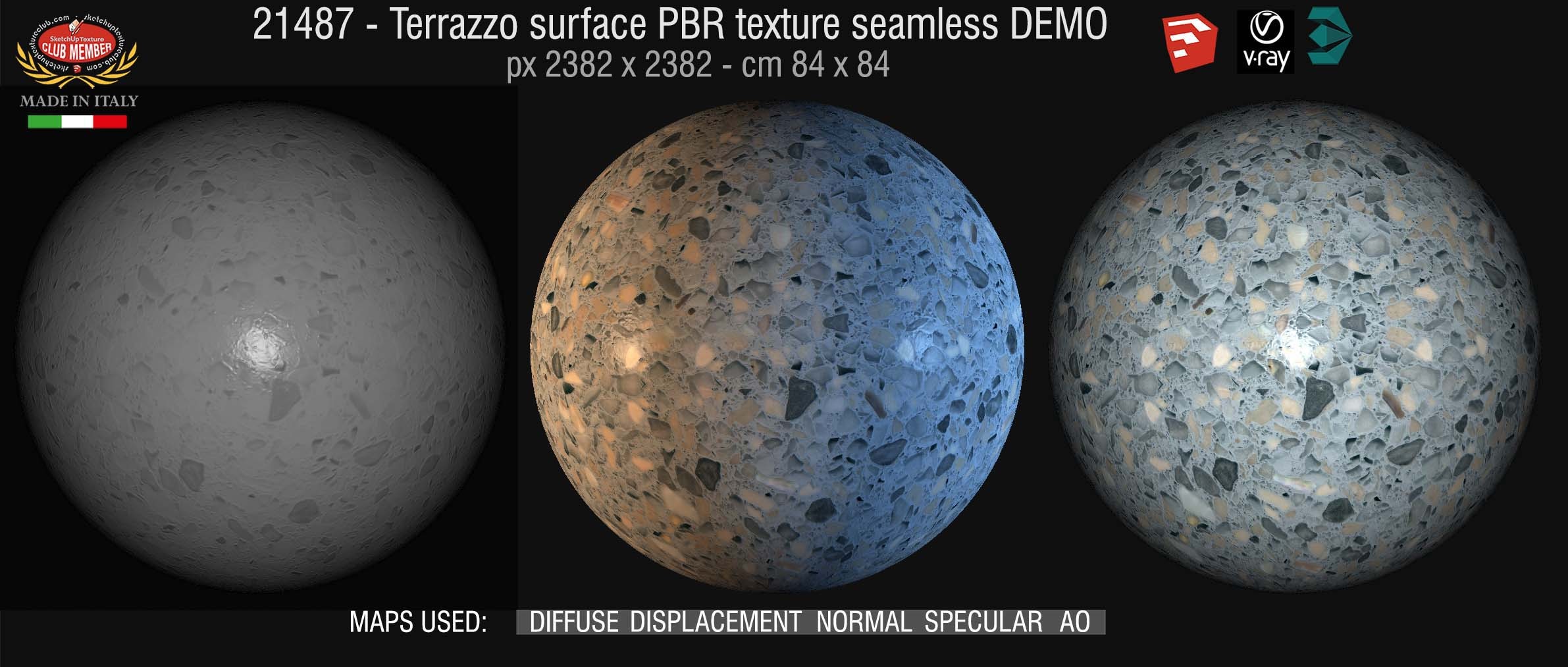 21497 Terrazzo surface PBR texture seamless DEMO