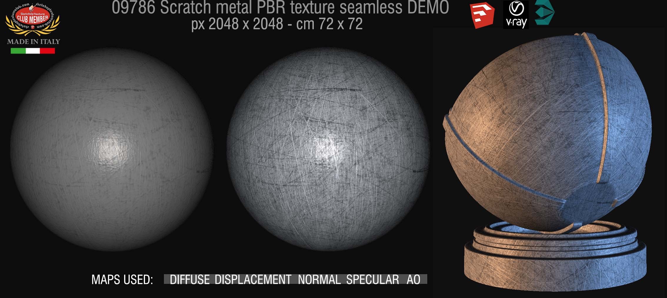 09786 Scratch metal PBR texture seamless DEMO