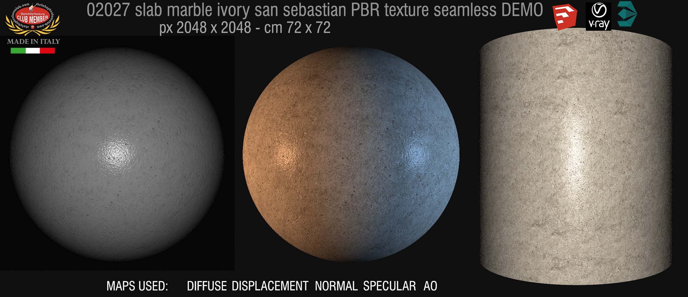 02027 slab marble ivory san sebastian PBR texture seamless DEMO