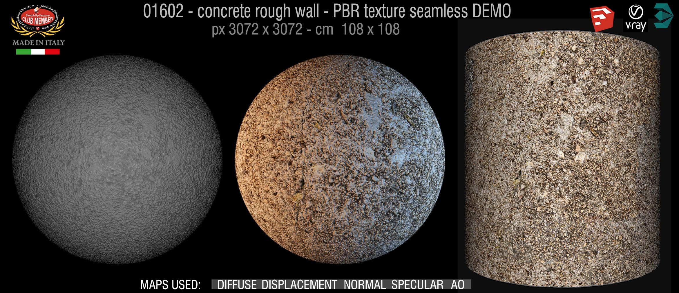 01602 concrete rough wall PBR texture seamless DEMO