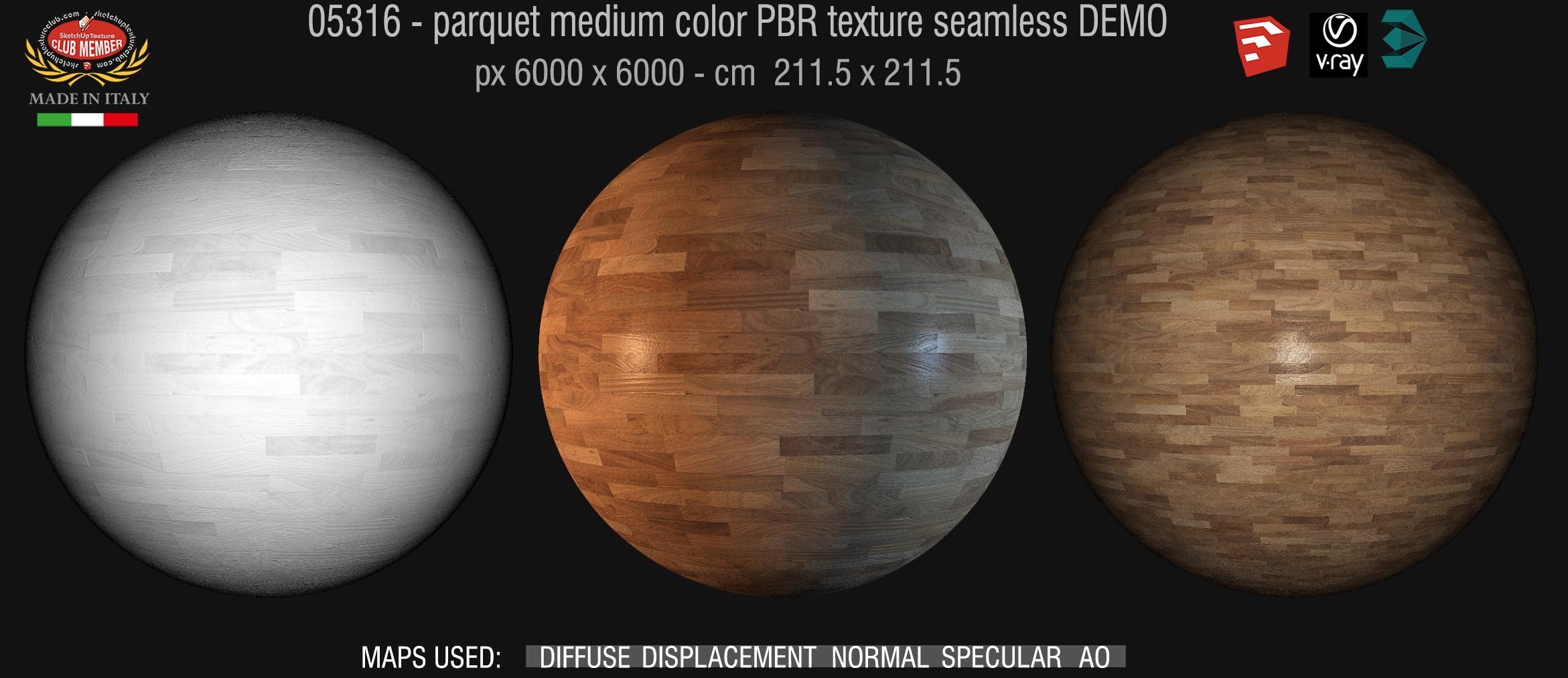 05316 parquet medium color PBR texture seamless DEMO