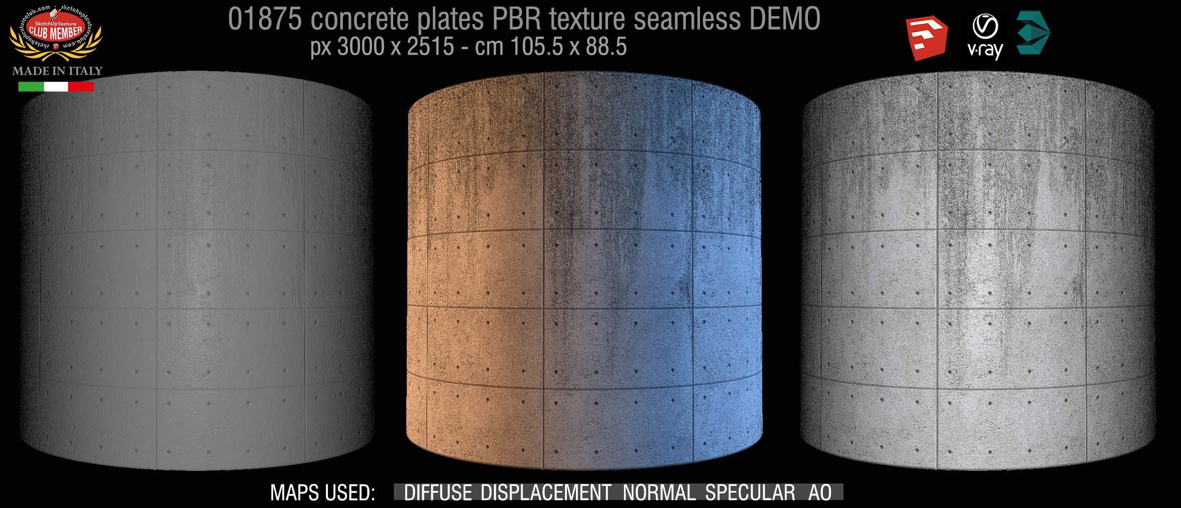 01875 tadao ando concrete plates PBR texture seamless DEMO