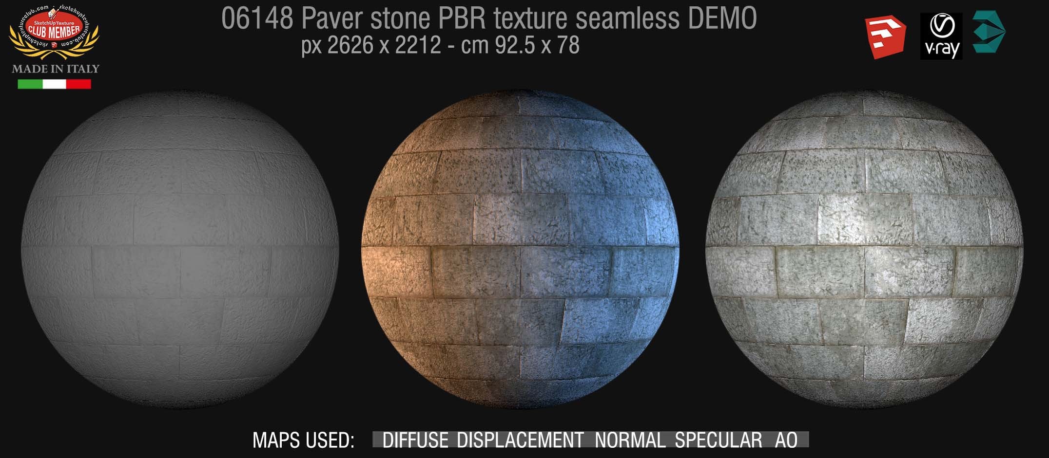 06148 paver stone PBR texture seamless DEMO