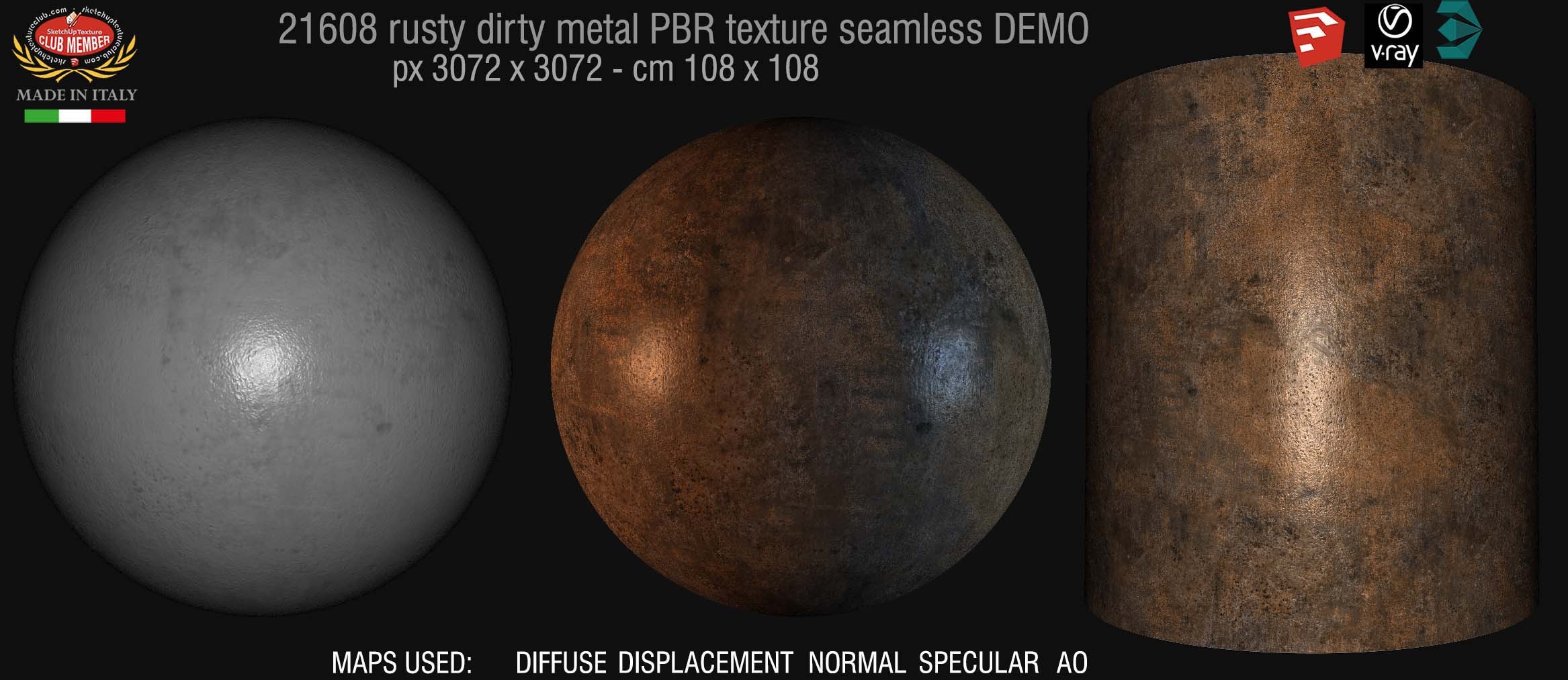 21608 rusty dirty metal PBR texture seamless DEMO