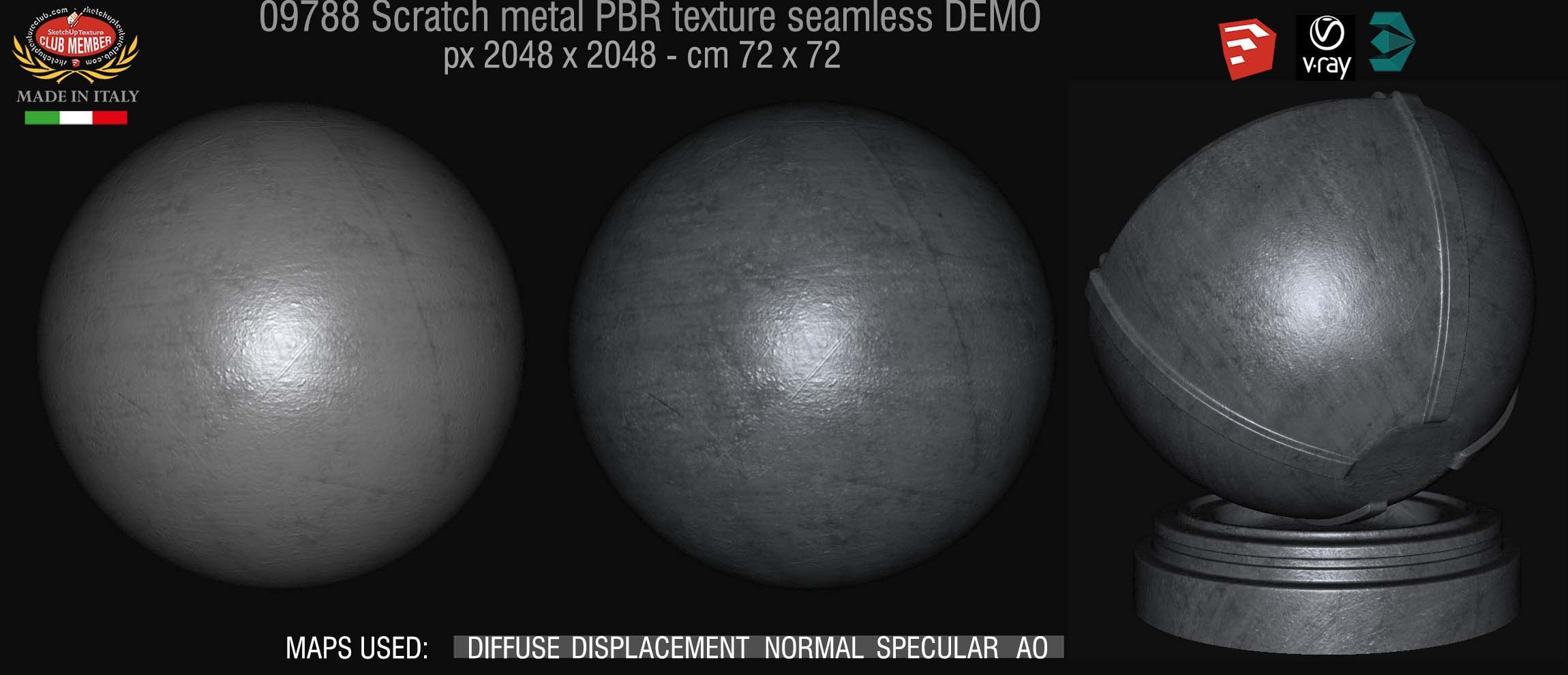 09788 Scratch metal PBR texture seamless DEMO