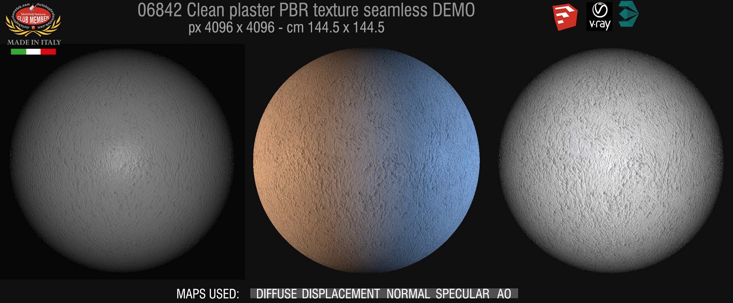 06842 Clean plaster PBR texture seamless DEMO