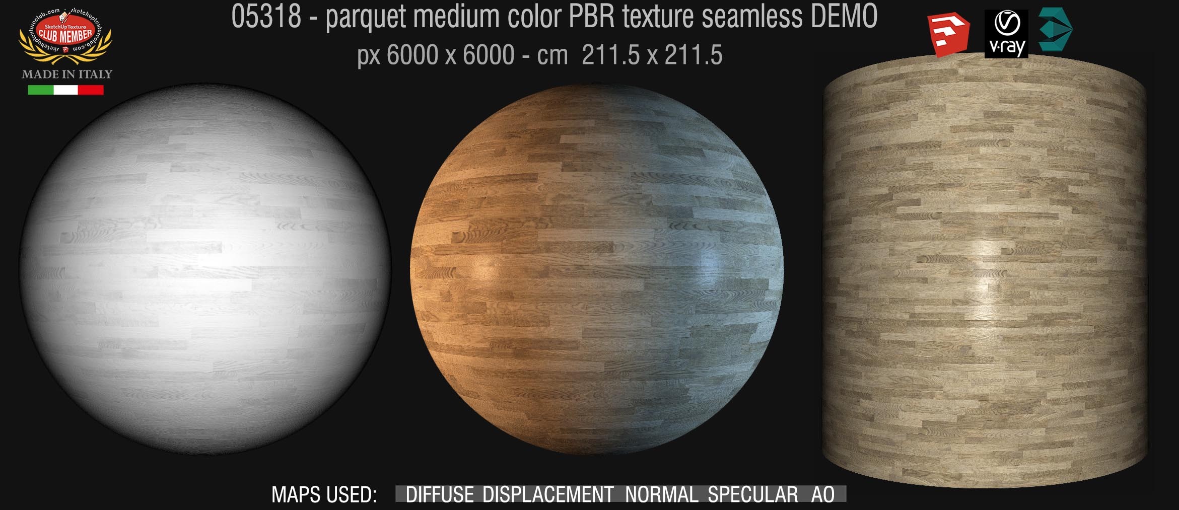 05318 parquet medium color PBR texture seamless DEMO