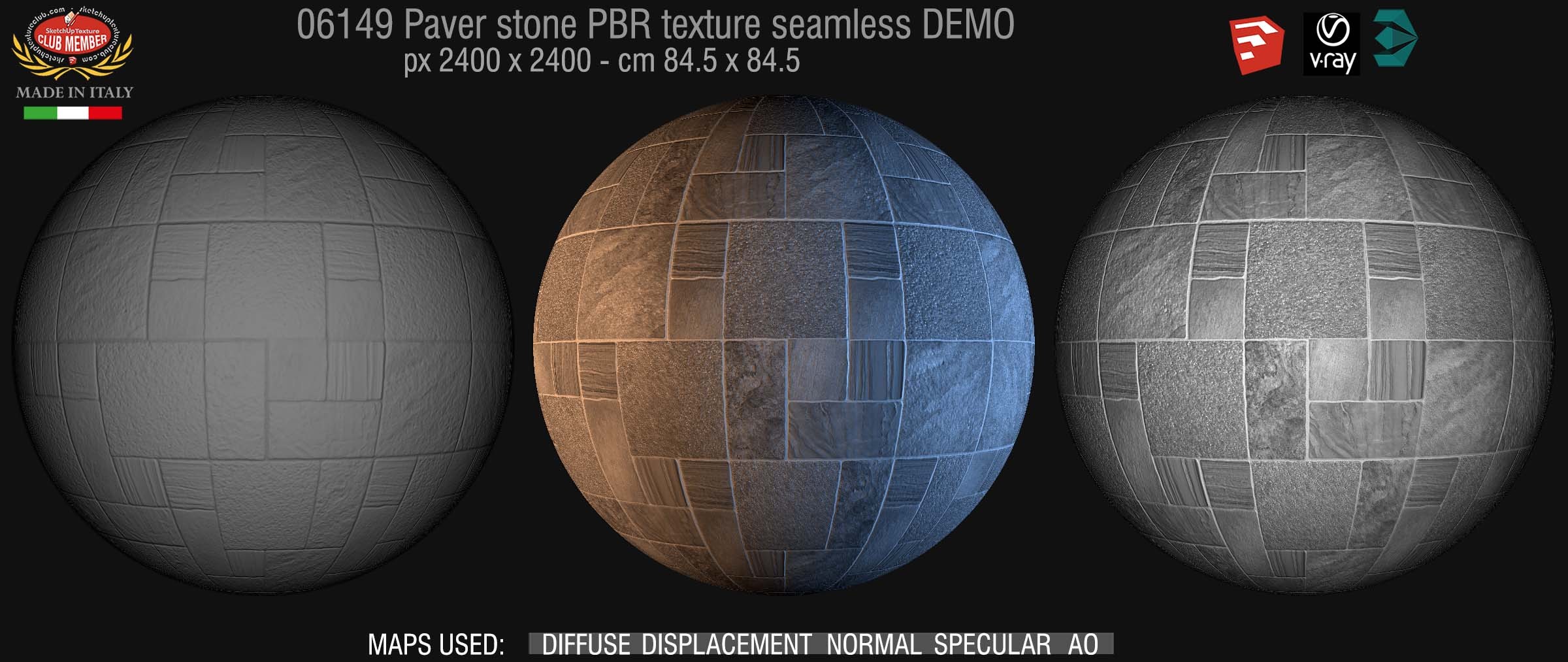 06149 paver stone PBR texture seamless DEMO