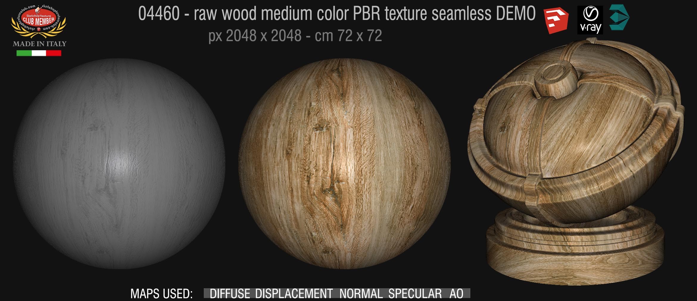 04460 raw wood medium color PBR texture seamless DEMO