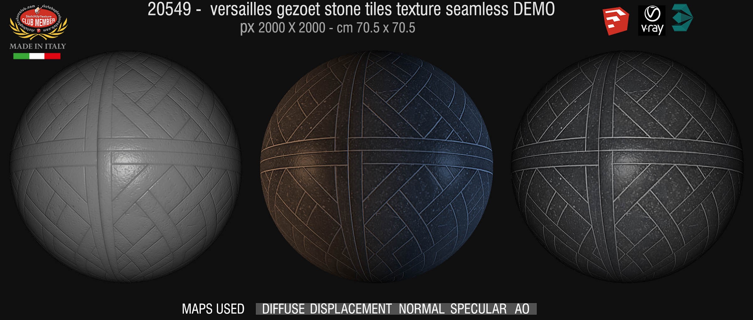 20549 - versailles gezoet stone tile texture + maps DEMO