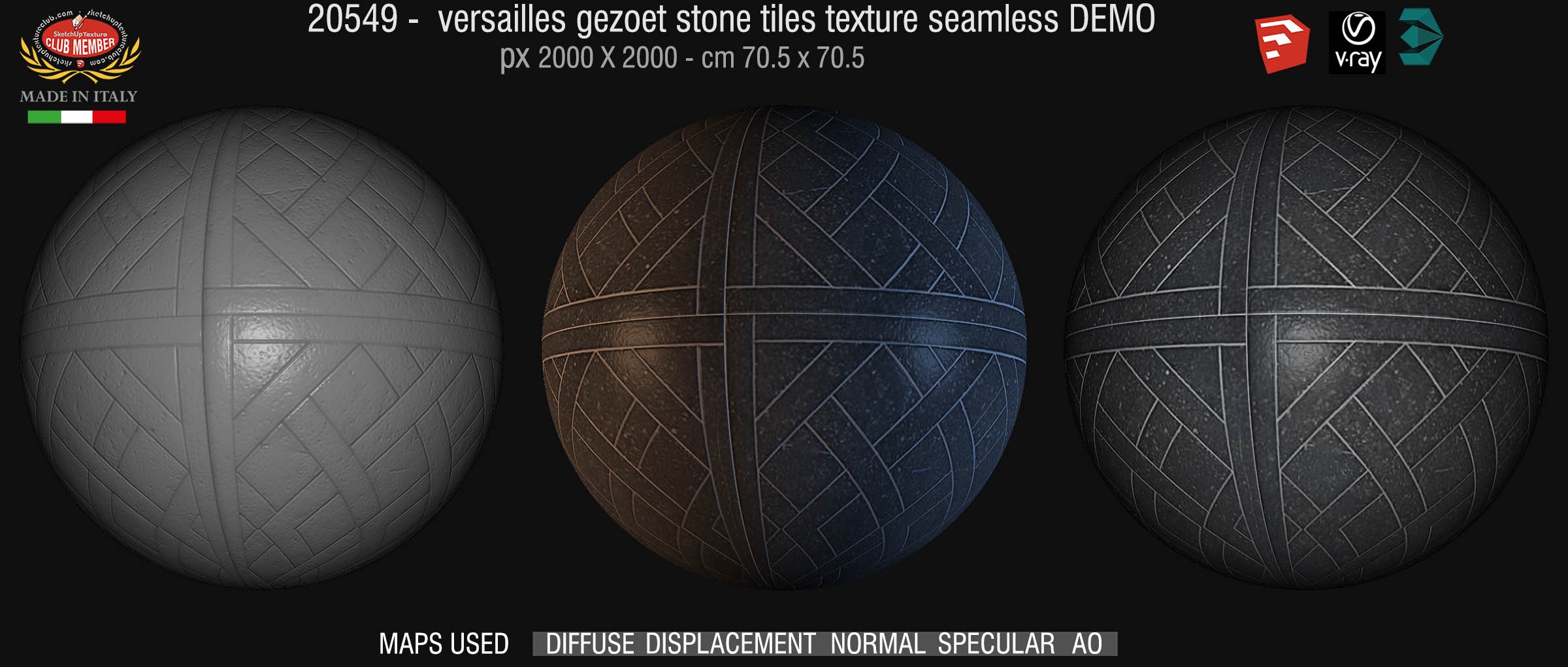 Versailles gezoet stone tile texture seamless 20549