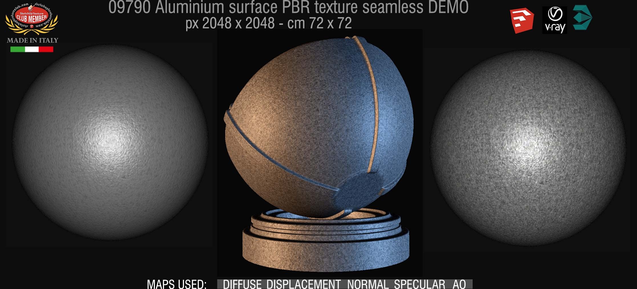 09790 Aluminium metal surface PBR texture seamless DEMO