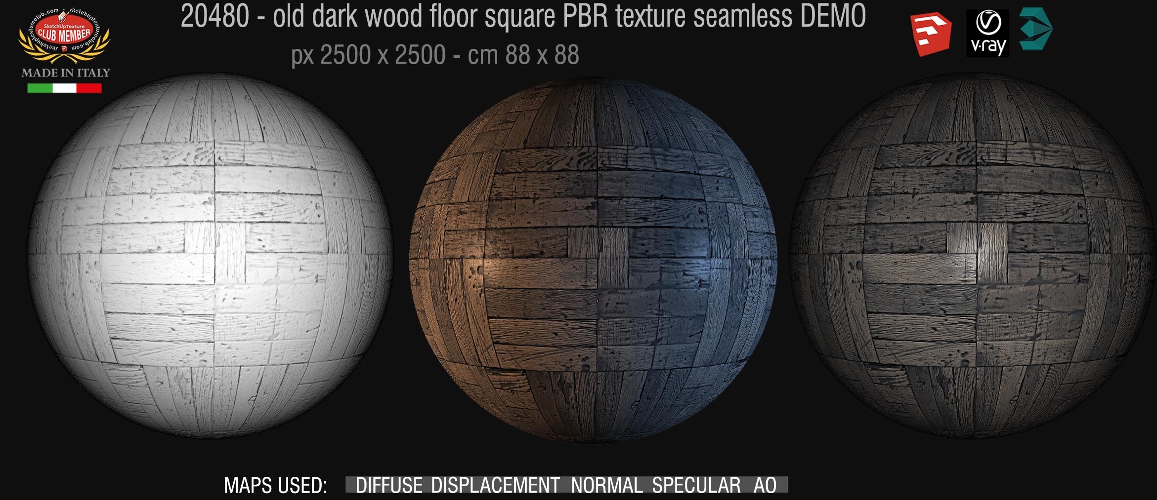 20480 63_old dark wood flooring square PBR texture seamless demo