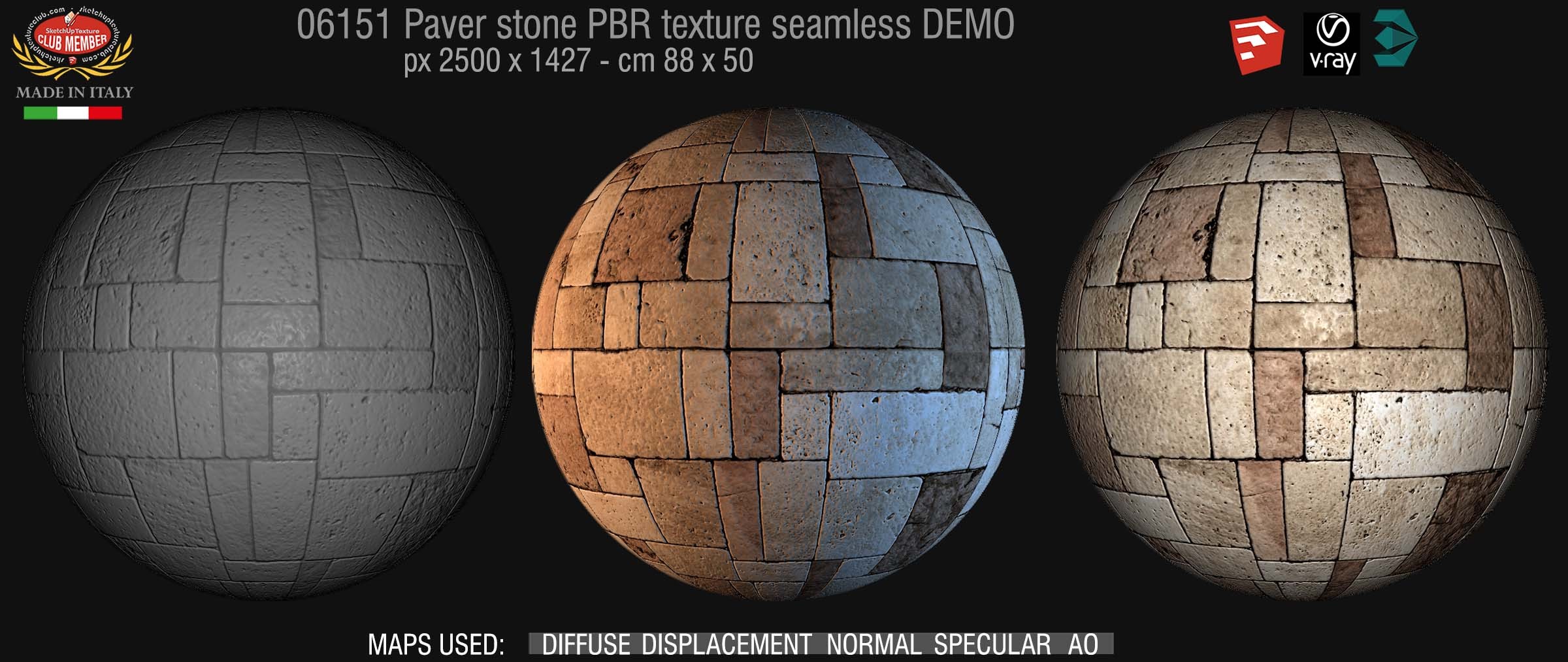 06151 paver stone PBR texture seamless DEMO