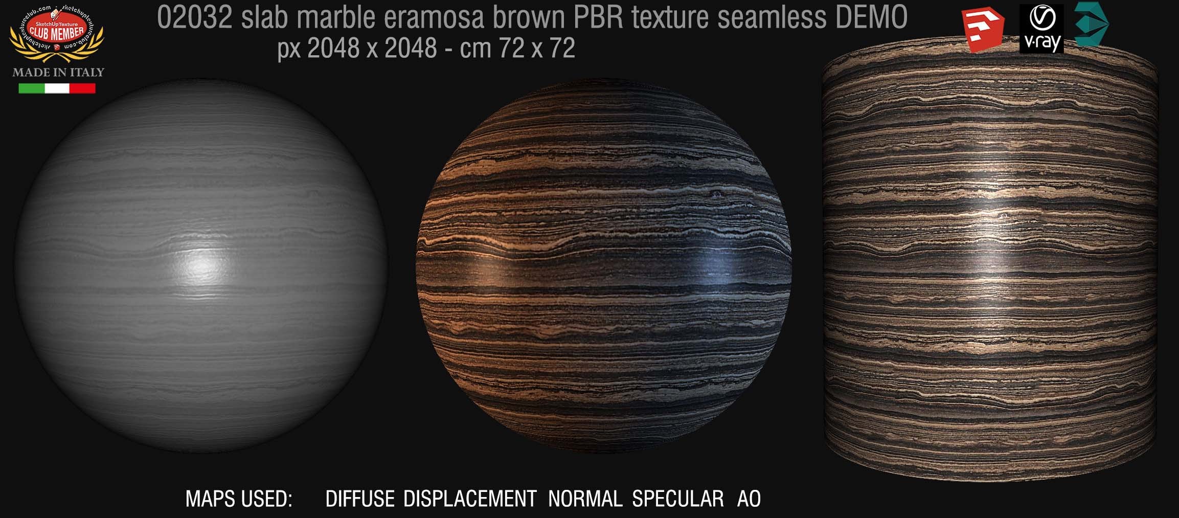 02032 slab marble eramosa PBR texture seamless DEMO