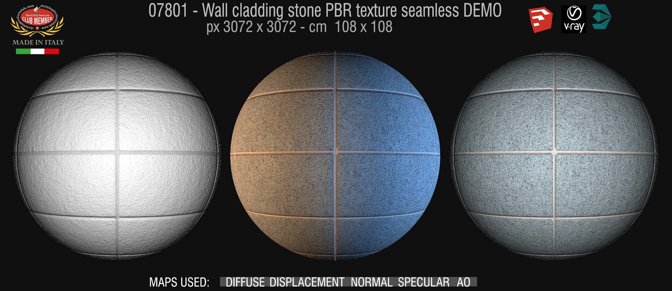 07801 Wall cladding stone texture seamless DEMO