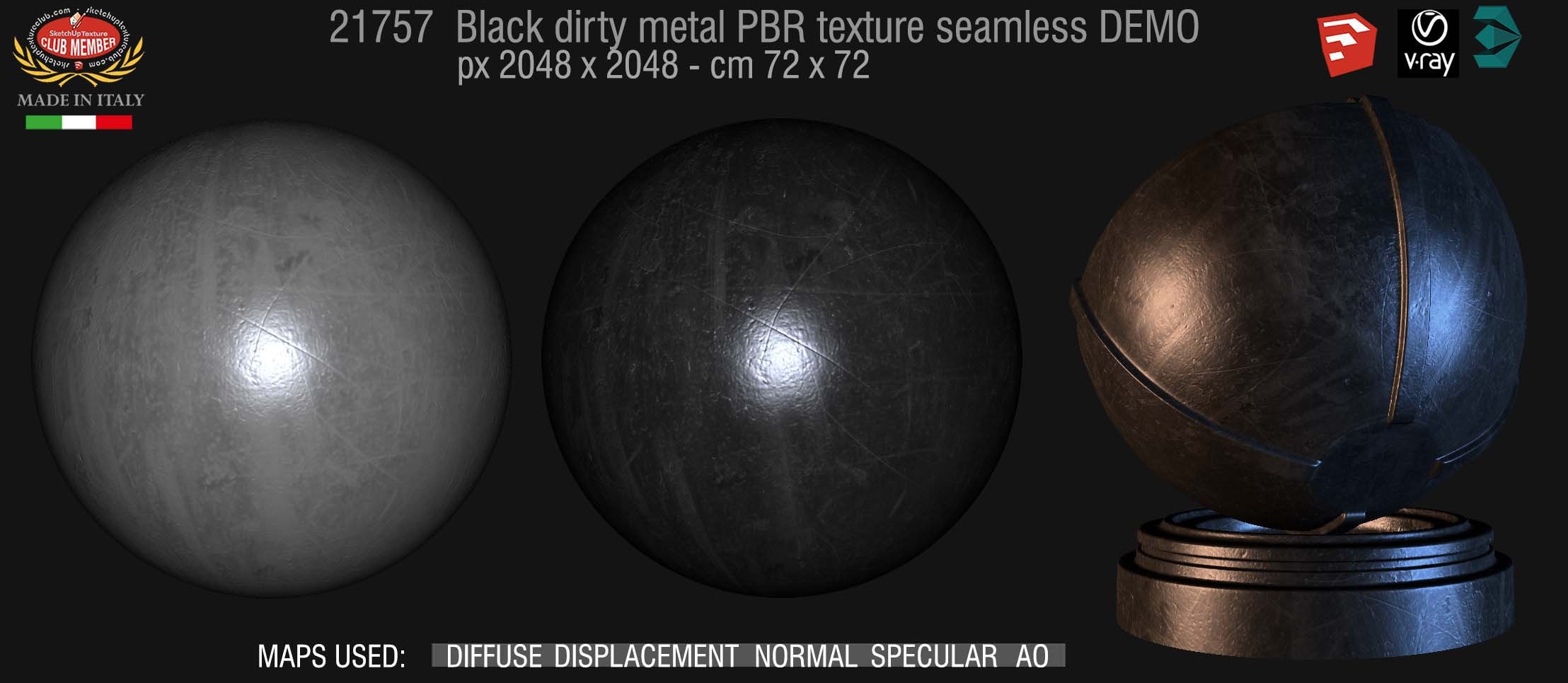 21757 black dirty metal PBR texture seamless DEMO