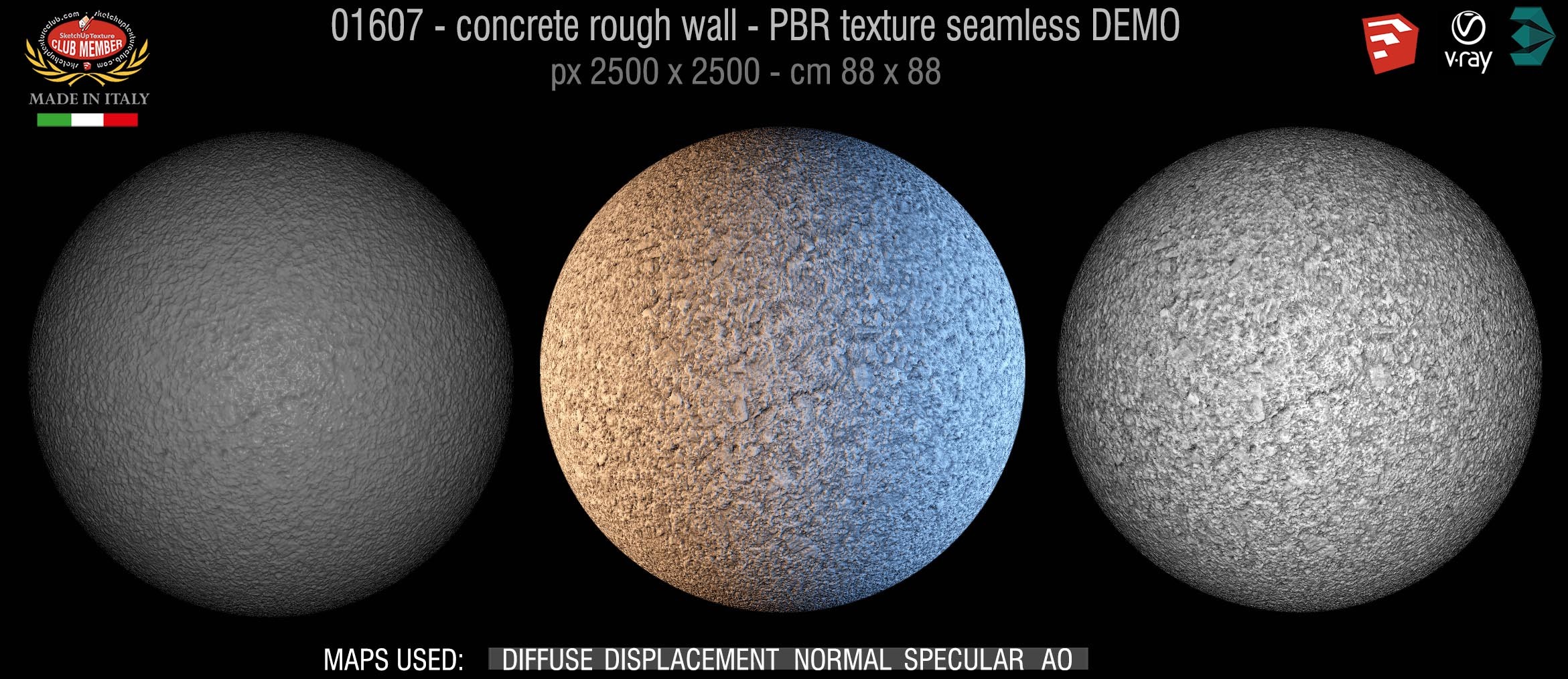 01607 concrete rough wall PBR texture seamless DEMO