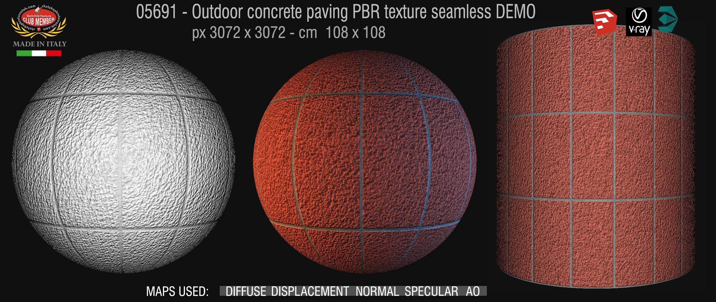 05691  Paving outdoor concrete regular block PBR texture seamless DEMO