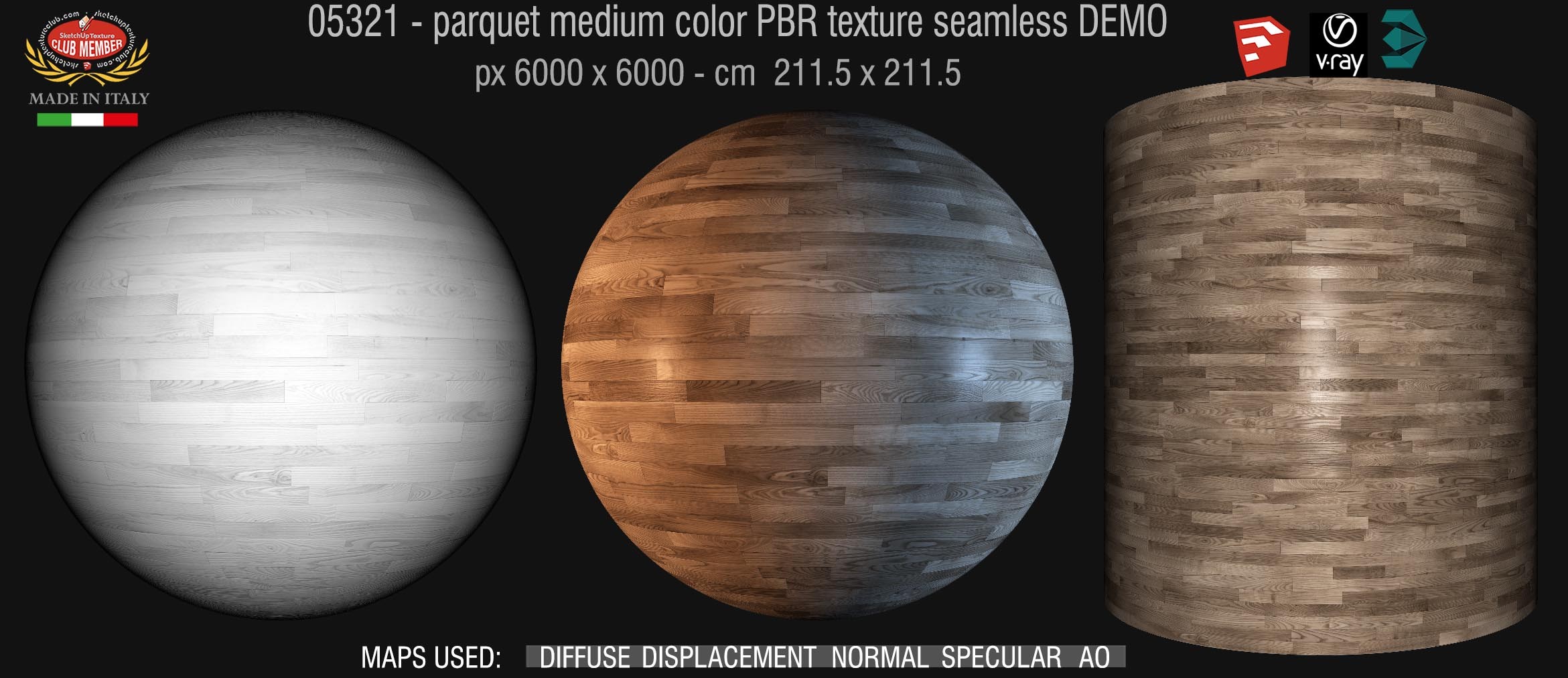 05321 parquet medium color PBR texture seamless DEMO