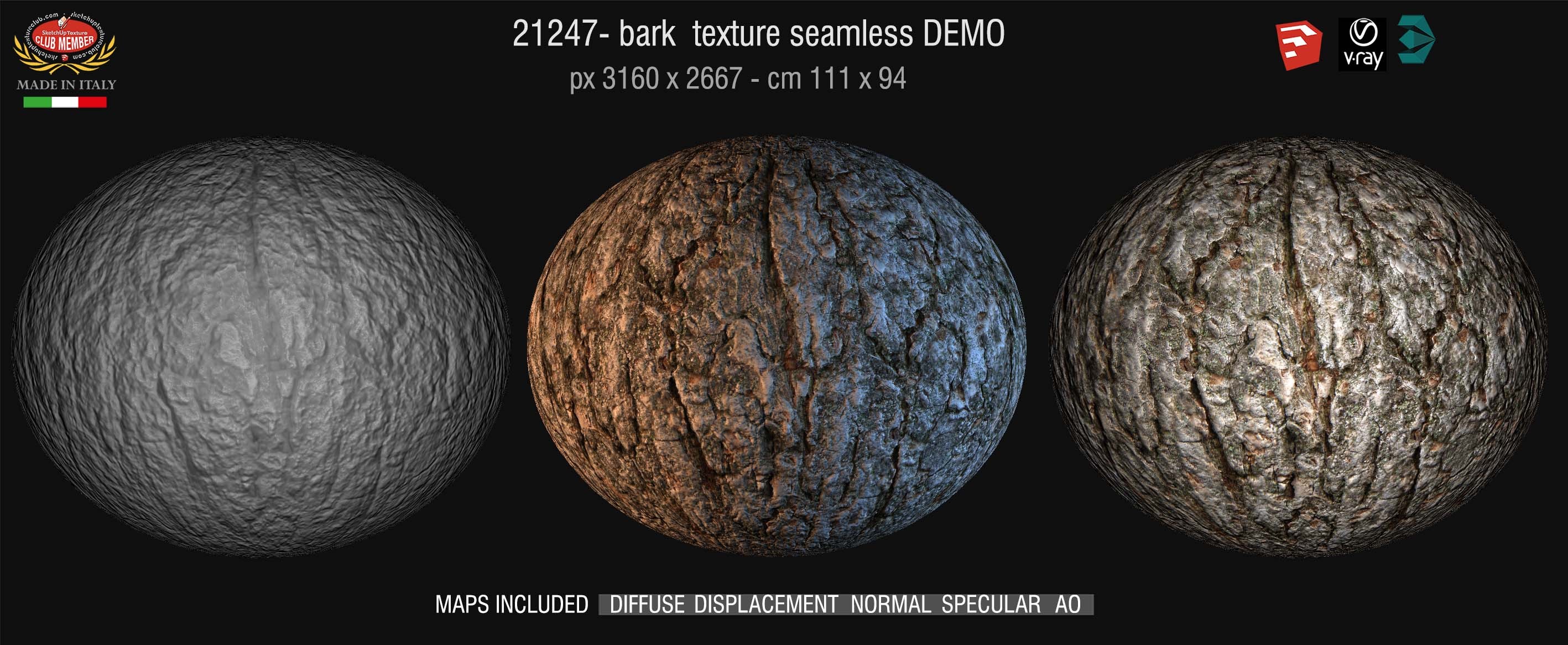 21247 bark texture seamless + maps DEMO
