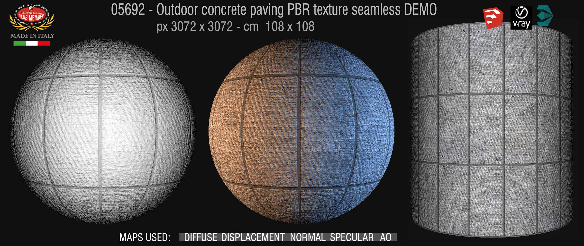 05692  Paving outdoor concrete regular block PBR texture seamless DEMO