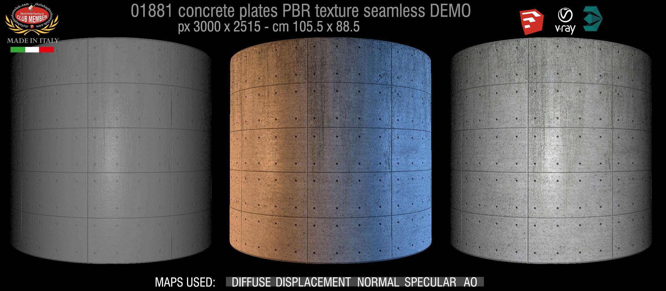 01881 tadao ando concrete plates PBR texture seamless DEMO