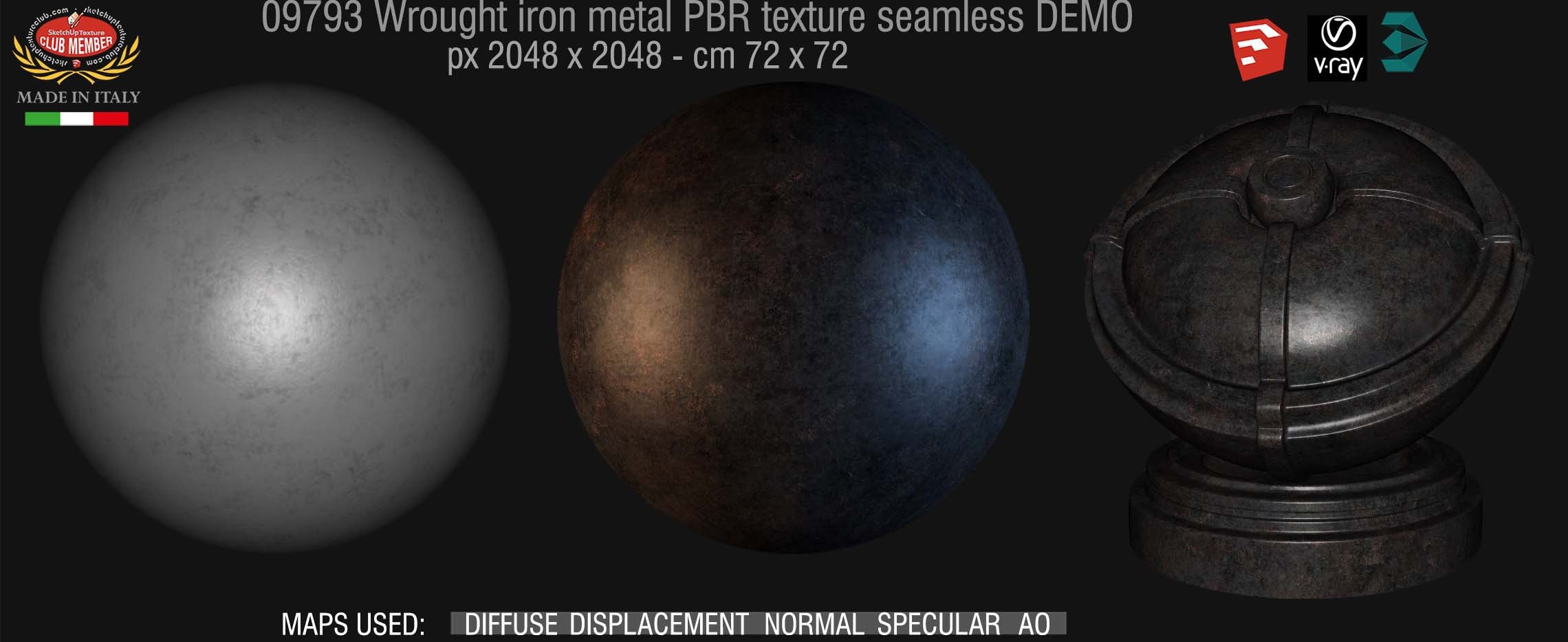 09793 wrought iron metal PBR texture seamless DEMO