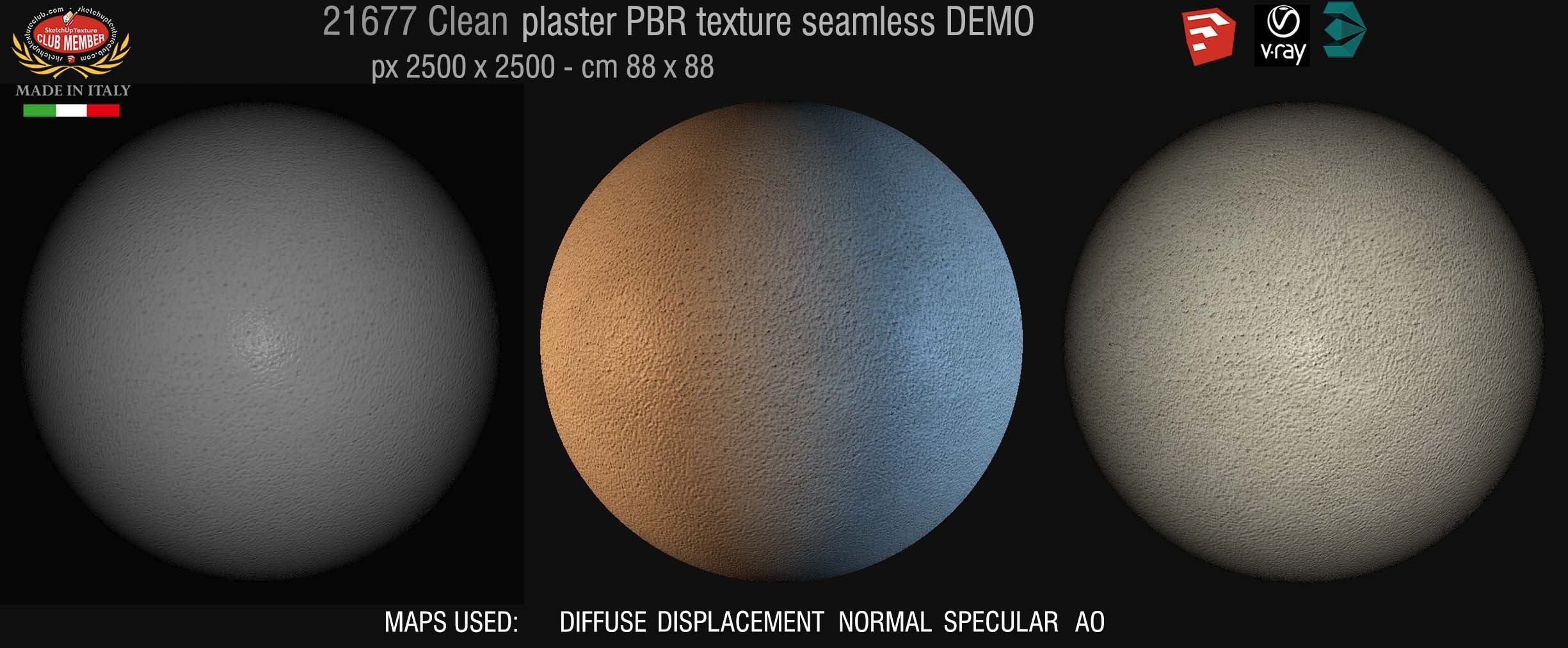 21677 clean plaster PBR texture seamless DEMO