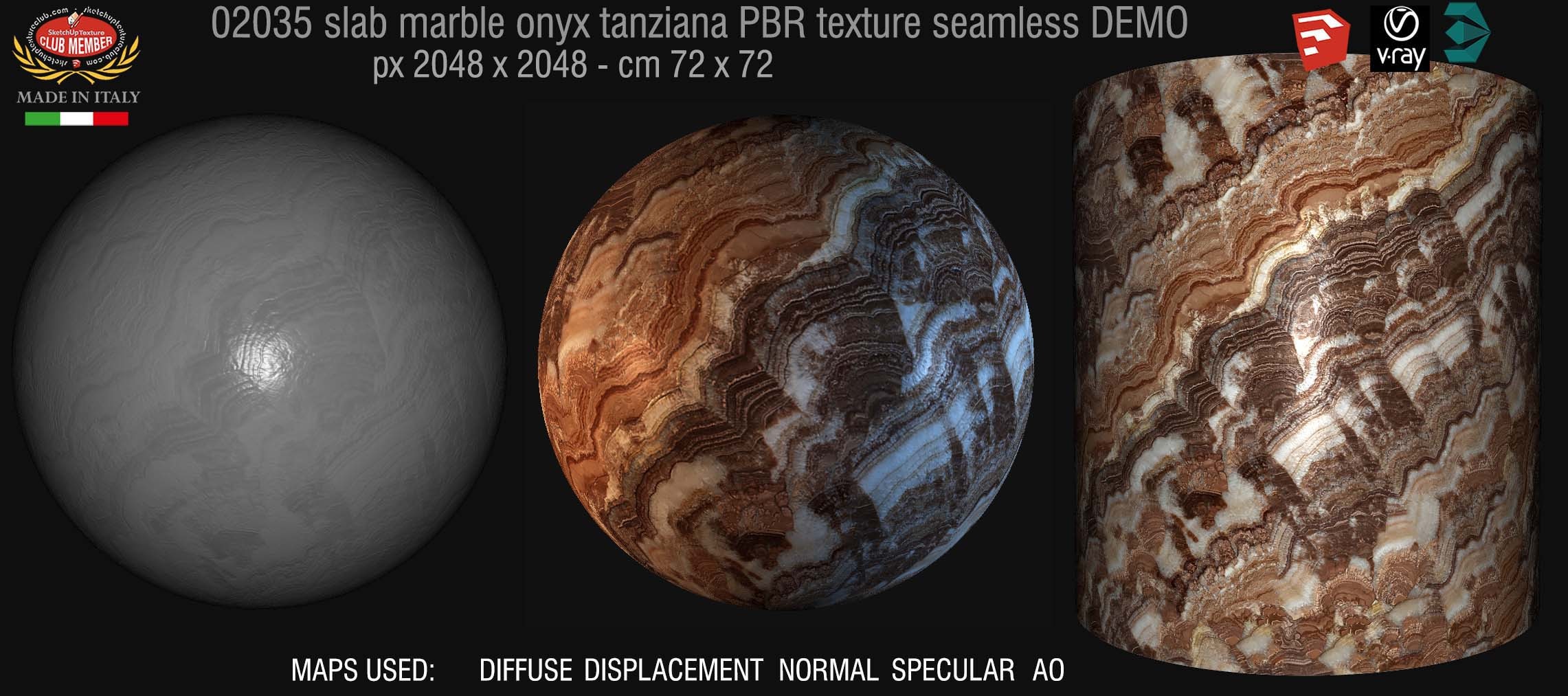 02035 slab marble onyx tanziana PBR texture seamless DEMO