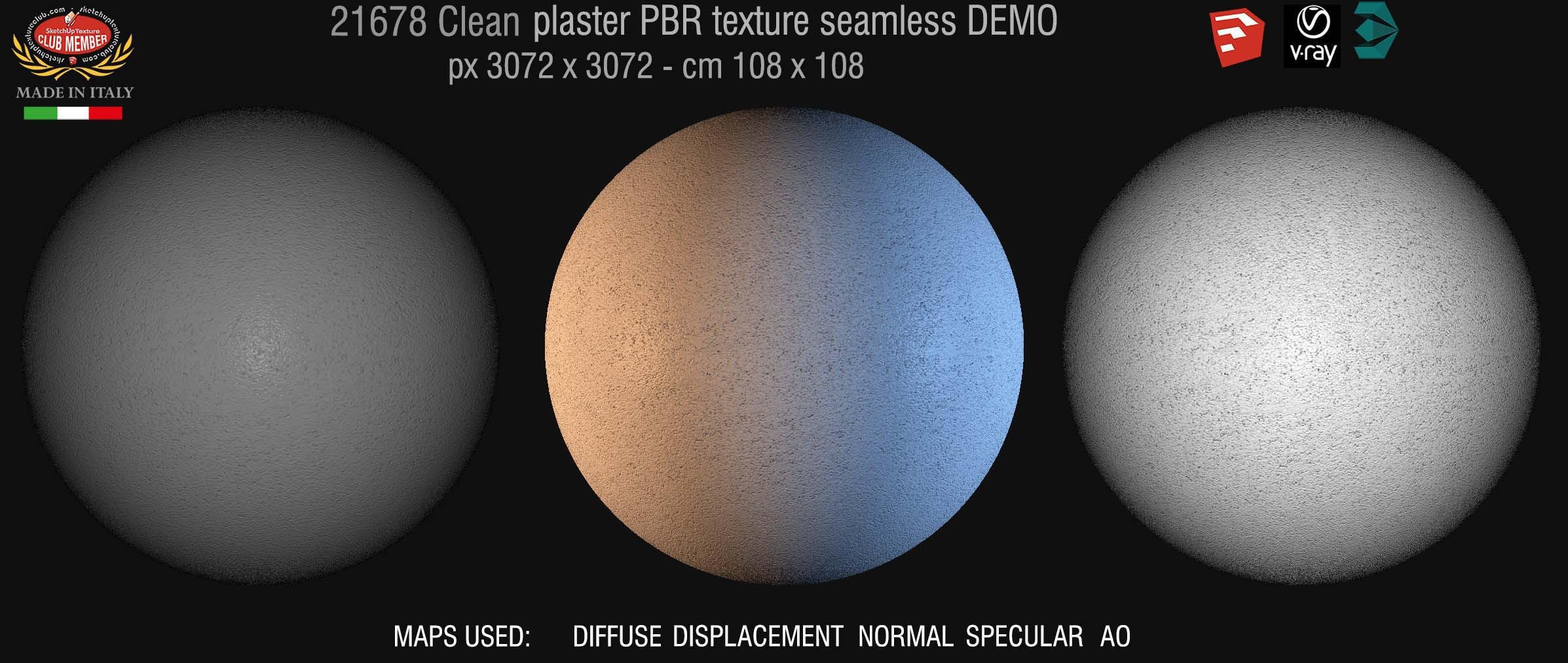 21678 clean plaster PBR texture seamless DEMO