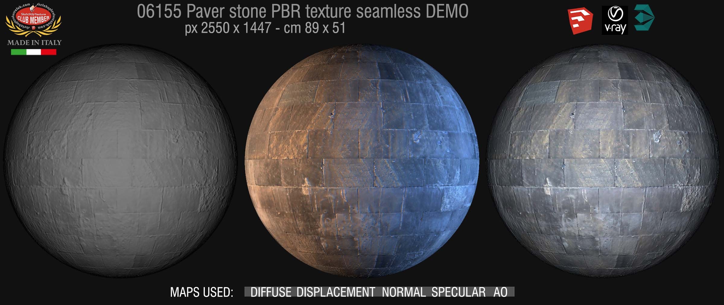 06155 paver stone PBR texture seamless DEMO