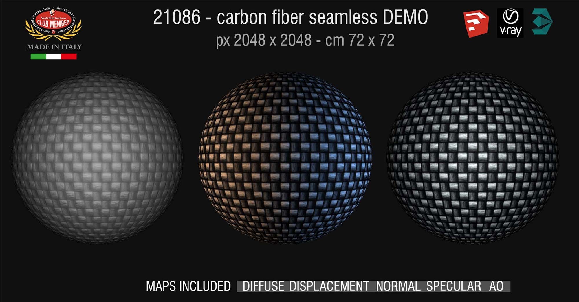 21086 carbon fiber fabrics PBR textures seamless DEMO