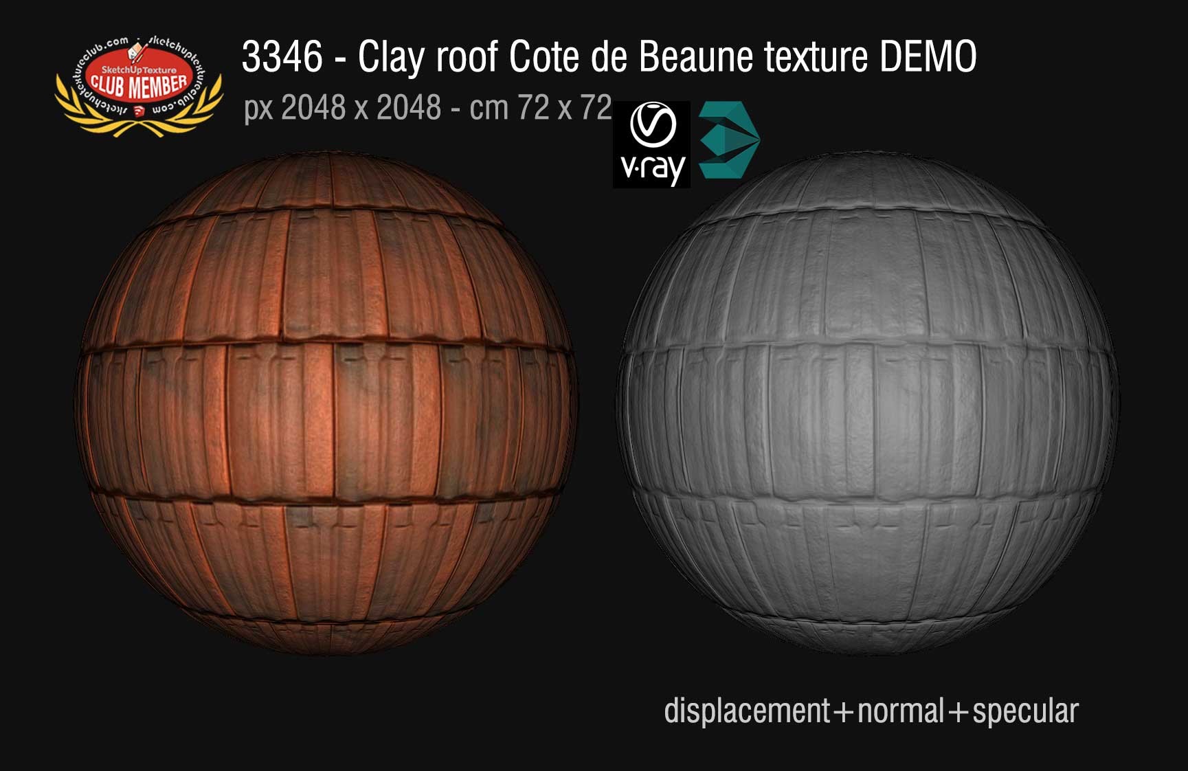 03346 Clay roofing Cote de Beaune texture + maps DEMO
