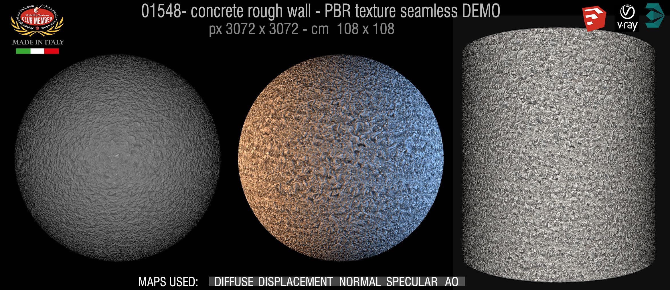 01548 concrete rough wall PBR texture seamless DEMO