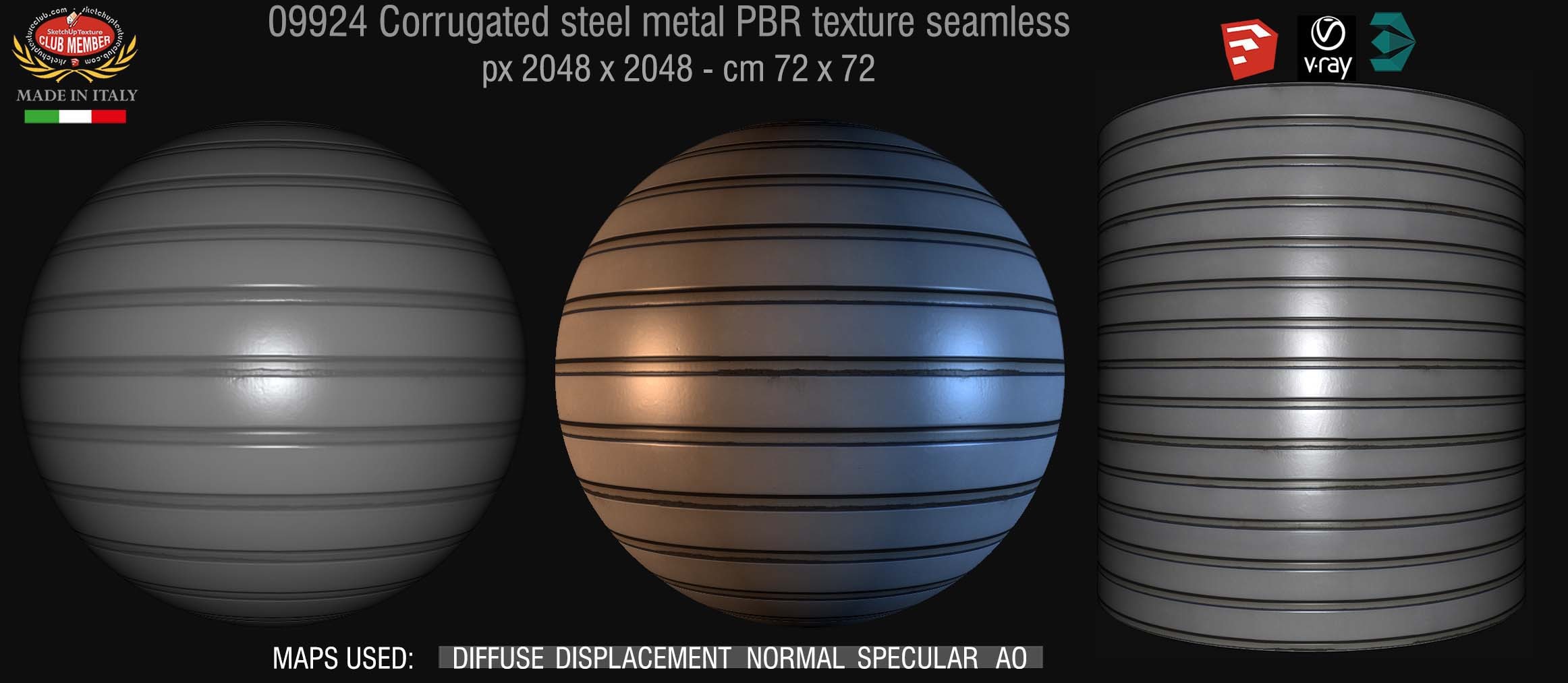 09924 Corrugated steel PBR texture seamless DEMO