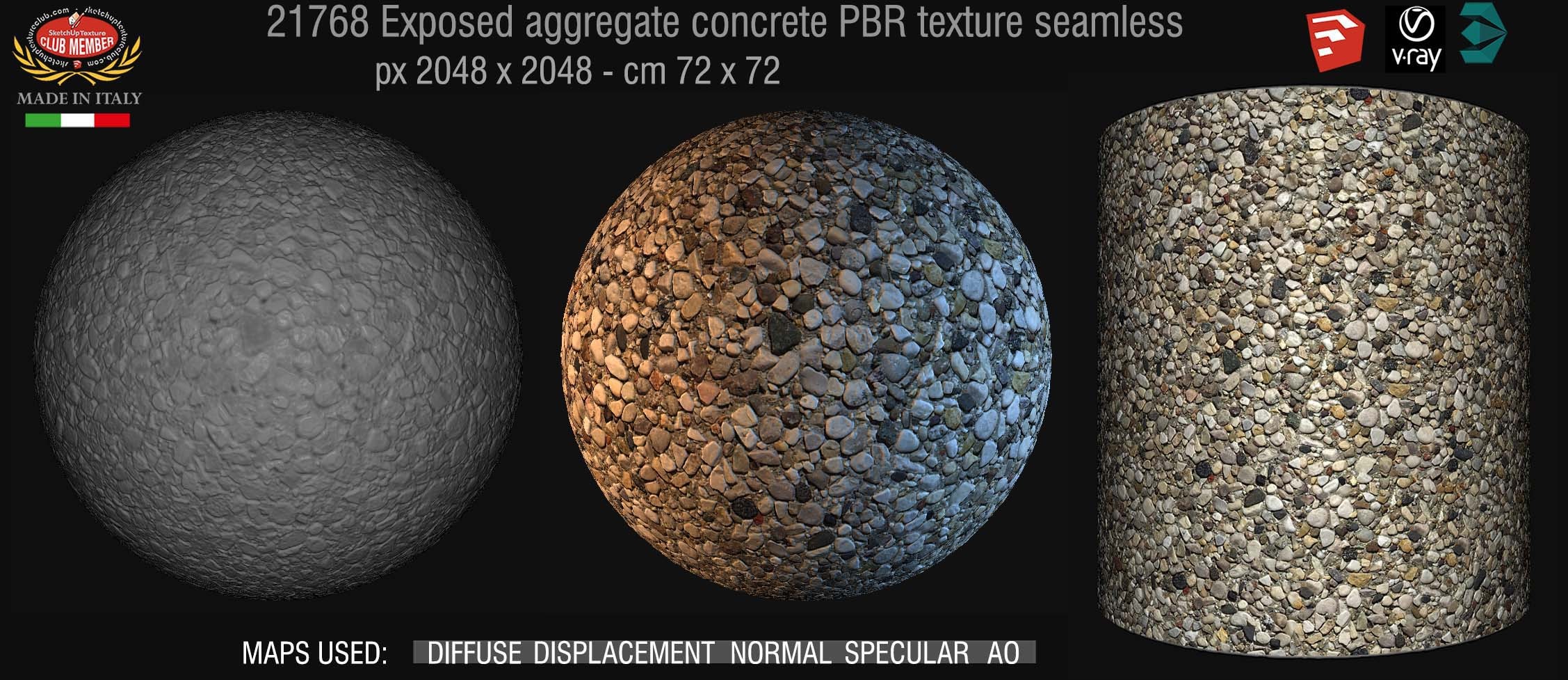 21768 Exposed aggregate concrete PBR texture seamless demo