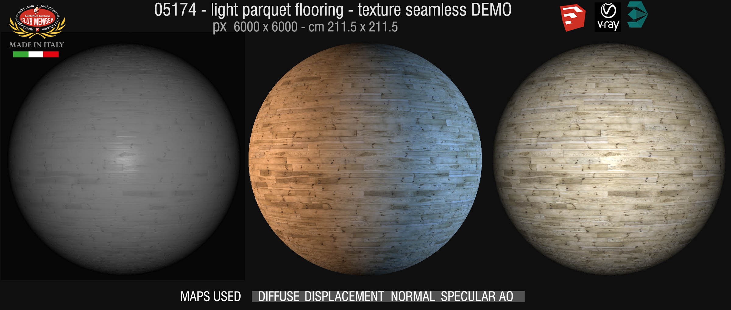 05174 HR Light parquet texture seamless + maps DEMO