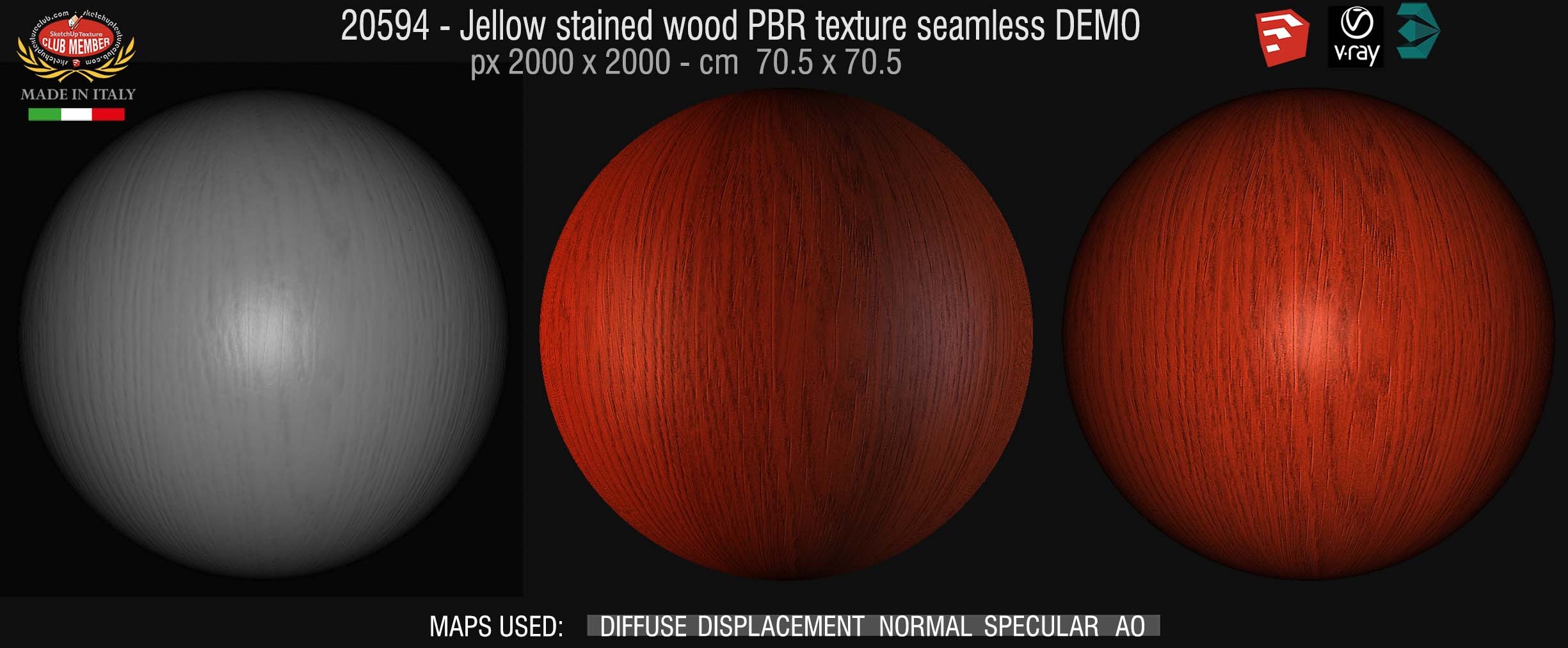 20594 Red stained wood PBR texture seamless DEMO