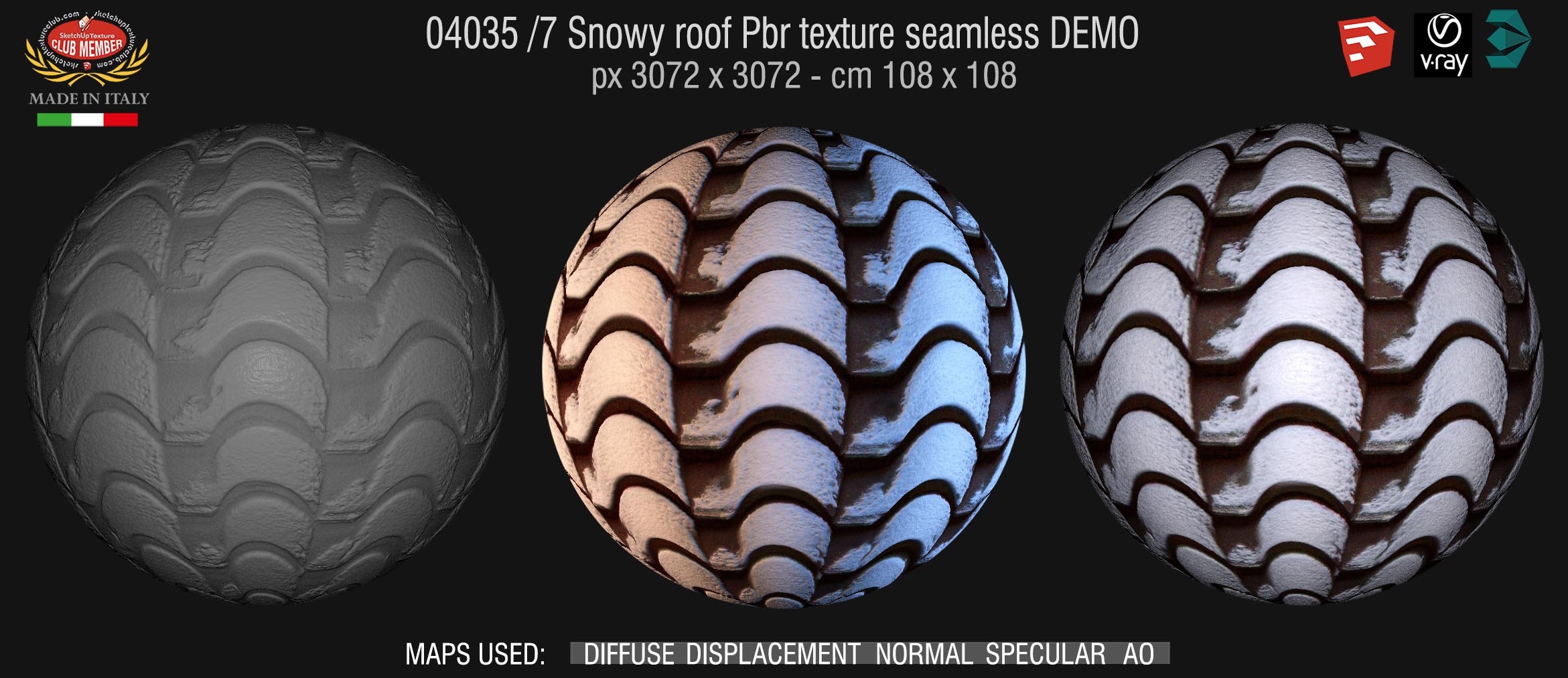 04035 /7 Snowy roof Pbr texture seamless DEMO