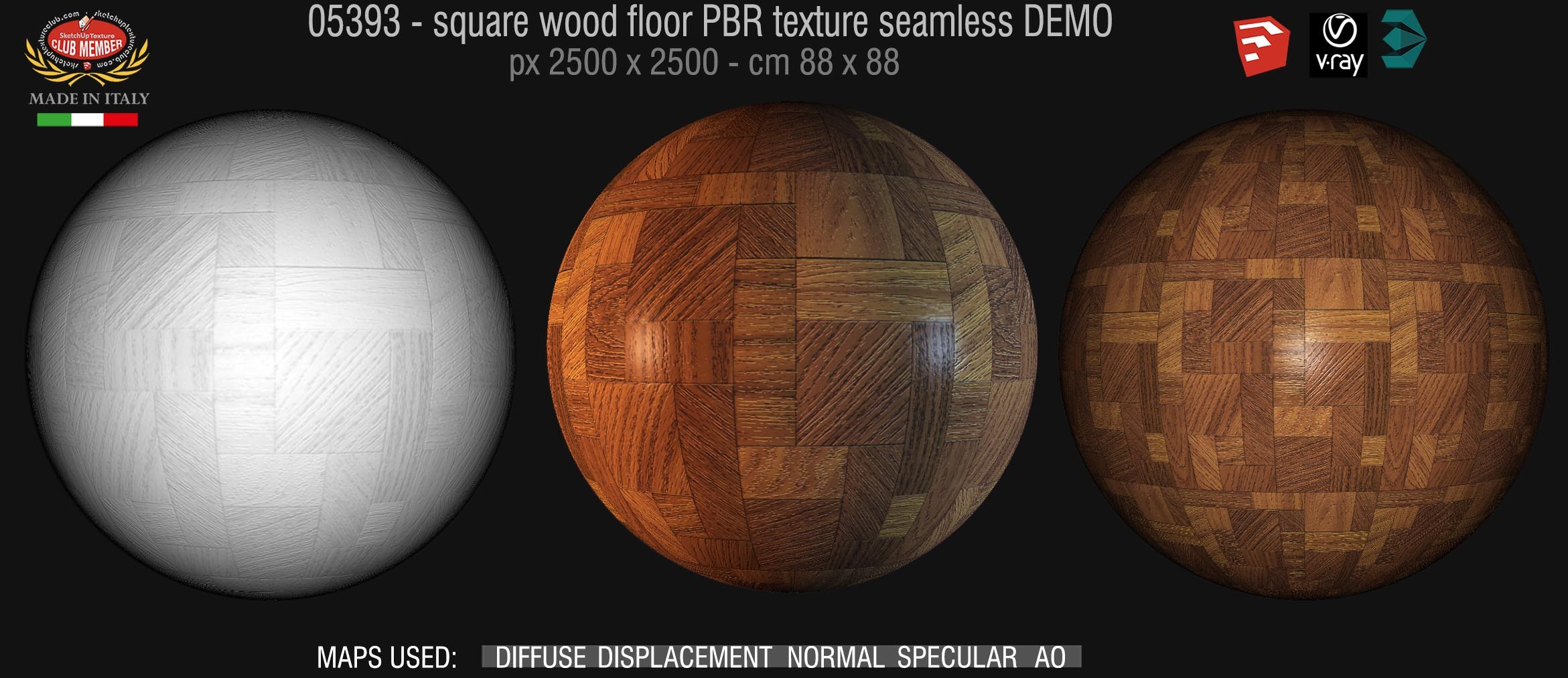 05393 square wood floor PBR texture seamless DEMO
